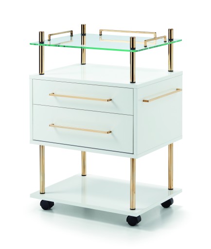Table d'appoint Luxury 2 blanche Gold Edition or fin 999